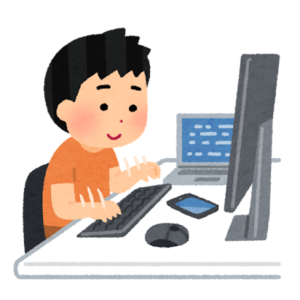 ゲームが好きな小学生がパソコンで学習している様子